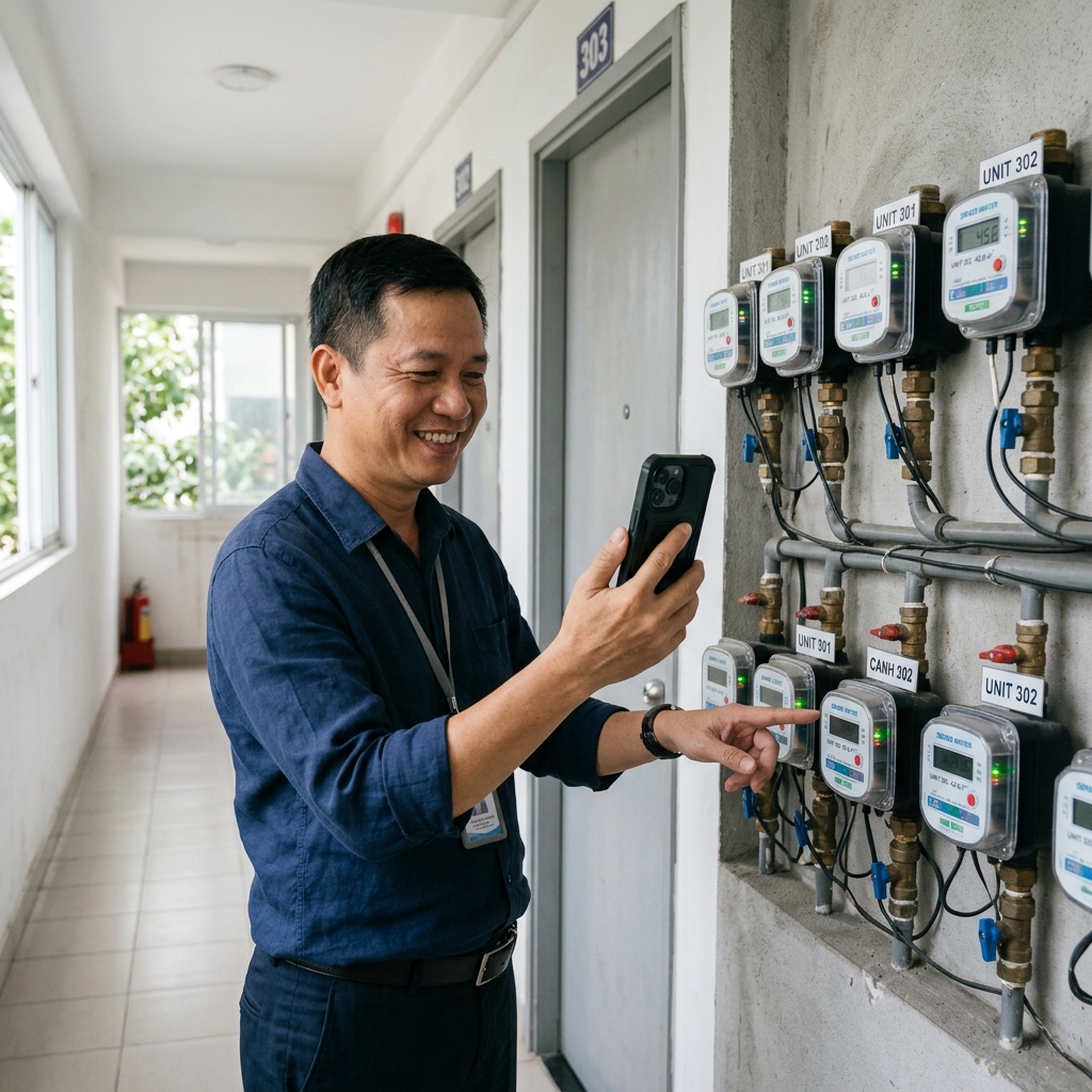 Chủ trọ ghi chỉ số điện nước